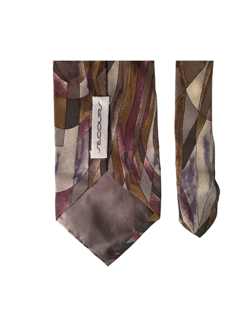 SECOURS Authentic Vintage Multicolor Abstract Silk Necktie Made In Italy NWOT